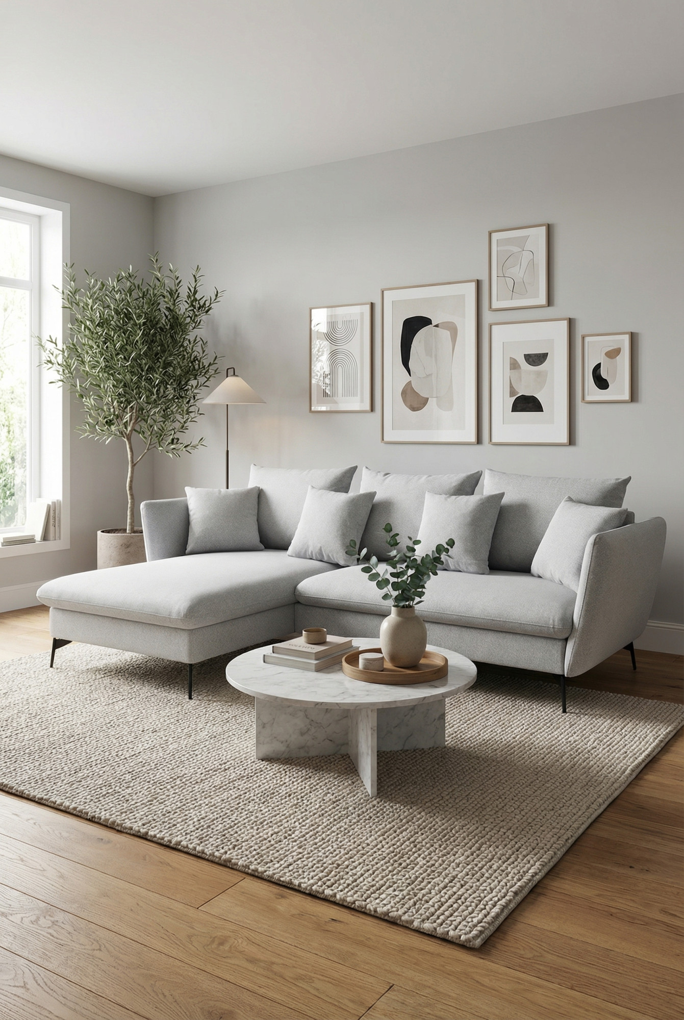 Przykładowa aranżacja z wykorzystaniem jasnoszarego narożnika Pessio 3X