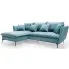 Błękitny welurowy narożnik z funkcją spania - Pessio 4X