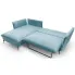 Rozłożony błękitny narożnik welurowy Pessio 4X