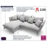Jasnoszary narożnik z poduszkami Pessio 5X