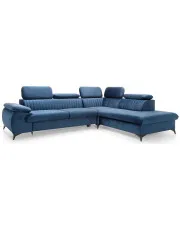 Ciemnoniebieska kanapa narożna rozkładana - Revioni 3X w sklepie Edinos.pl