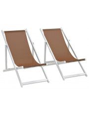 Składane krzesła plażowe Strand - brąz w sklepie Edinos.pl