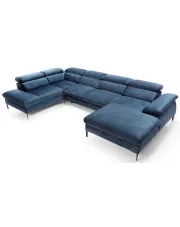 Granatowy narożnik U z funkcją spania - Perioz w sklepie Edinos.pl