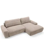 Sztruksowy narożnik rozkładany cappuccino - Obelis w sklepie Edinos.pl