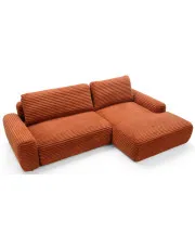 Ceglasty narożnik z funkcją spania i pojemnikiem - Obelis w sklepie Edinos.pl