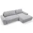 Szara sztruksowa kanapa narożna z funkcją spania - Obelis