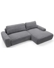 Ciemnoszary narożnik sztruksowy do salonu - Obelis w sklepie Edinos.pl