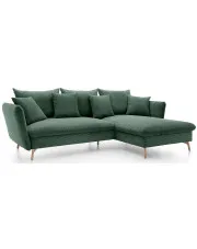 Zielony narożnik sztruksowy z funkcją spania - Vettio w sklepie Edinos.pl