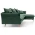 Zielona kanapa narożna na nóżkach Vettio