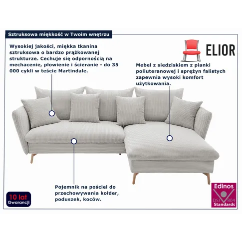 waniliowy naroznik sztruksowy vettio