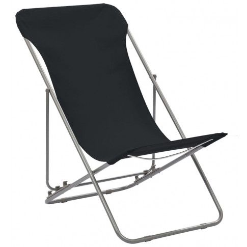 Fotografia Składane krzesła plażowe Dino - czarne z kategorii Meble ogrodowe