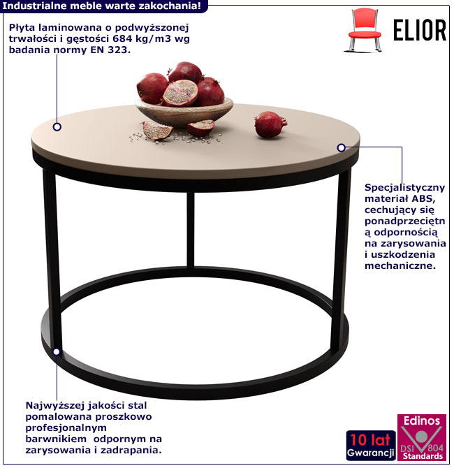 Aranżacja wnętrza z produktemKaszmirowy stolik nowoczesny do saloonu Univ 3X