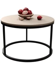 Kaszmirowy nowoczesny okrągły stolik kawowy do salonu - Univ 3X w sklepie Edinos.pl