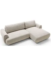 Beżowa melanżowa kanapa narożna z funkcją spania - Mezzia 3X w sklepie Edinos.pl