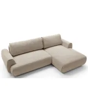 Nowoczesny narożnik rozkładany z pojemnikiem zimny beż - Mezzia 3X w sklepie Edinos.pl