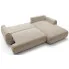 Rozłożona kanapa narożna z pojemnikiem Mezzia 3X zimny beż