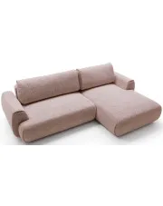 Melanżowa kanapa narożna z funkcją spania oberżyna - Mezzia 3X w sklepie Edinos.pl