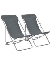 Komplet szarych krzeseł plażowych - Loretto w sklepie Edinos.pl