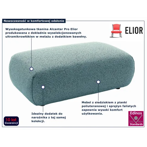 Duża szaroniebieska pufa na nóżkach Mezzia 4X