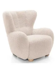 Kremowy skandynawski fotel włochacz - Palori w sklepie Edinos.pl
