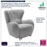 Szary fotel uchacz włochacz Palori