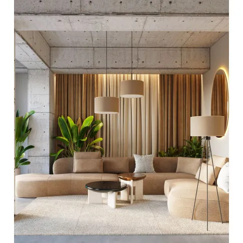 wizualizacja lampy z abazurem do salou m160 lawezo taupe