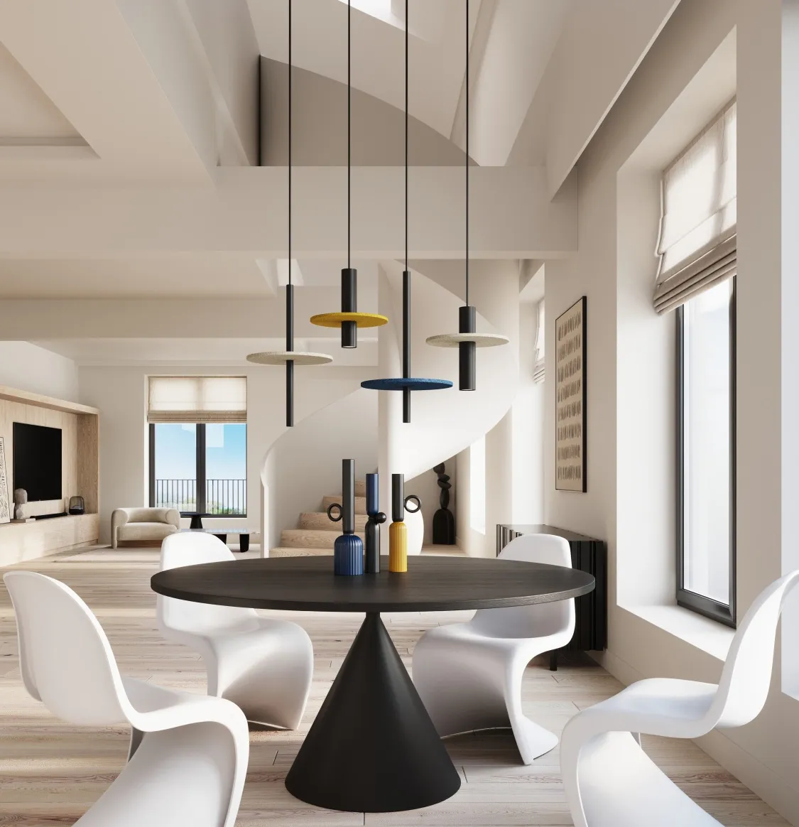 Aranżacja pokoju z kolekcą lamp Zerpen