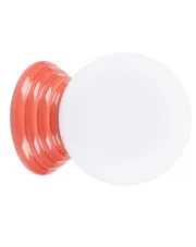 Brzoskwiniowy kinkiet z okrągłym szklanym kloszem - M164-Weskom w sklepie Edinos.pl