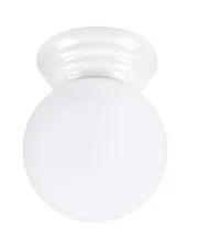 Biały klasyczny plafon z okragłym kloszem - M165-Weskom w sklepie Edinos.pl