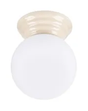 Beżowy szklany plafon z okrąglym kloszem M165-Weskom w sklepie Edinos.pl