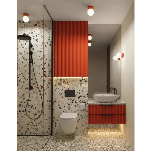 Brzoskwiniowy okrągly szklany plafon M165-Weskom