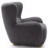 Czarny fotel baranek włochacz Palori
