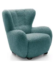 Morski fotel skandynawski do salonu boucle - Palori w sklepie Edinos.pl