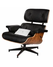 Czarny skórzany fotel prezesa do gabinetu - Gizja 2X w sklepie Edinos.pl