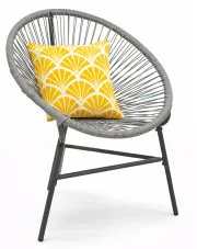 Szare ażurowe krzesło acapulco ogrodowe, balkonowe - Crinos w sklepie Edinos.pl