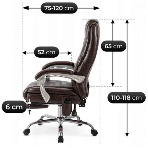 Szczegółowe zdjęcie nr 5 produktu Brązowy masujący fotel prezesa - Plix 3X
