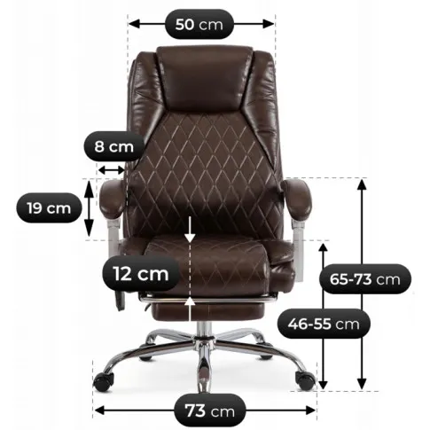 Szczegółowe zdjęcie nr 4 produktu Brązowy masujący fotel prezesa - Plix 3X