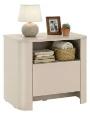 Kaszmirowa szafka nocna z szufladą i półką - Ebisso 7X w sklepie Edinos.pl