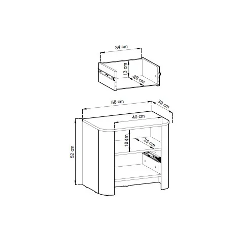 wymiary szafki nocnej ebisso 7x