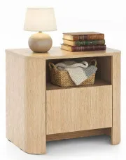 Nowoczesna stojąca szafka nocna dąb vicenza - Ebisso 7X w sklepie Edinos.pl