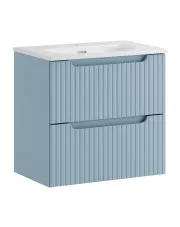 Niebieska szafka łazienkowa z umywalką - Arvessi 7X w sklepie Edinos.pl