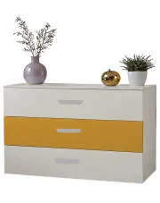 Młodzieżowa komoda z 3 szufladami kaszmir + żółty - Zimi 4X w sklepie Edinos.pl