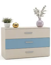 Komoda z szufladami do pokoju chłopca kaszmir + niebieski - Zimi 4X w sklepie Edinos.pl