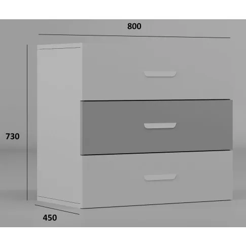 Wymiary komody młodzieżowej Zimi 4X