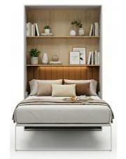 Łóżko chowane w ścianie do pokoju nastolatka kaszmir + żółty - Zimi 5X w sklepie Edinos.pl