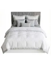 Białe łóżko ze sztruksowym szarym zagłówkiem 90x200 - Ermini 3X w sklepie Edinos.pl