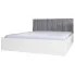 Białe łóżko z szarym sztruksowym zagłówkiem Ermini 3X
