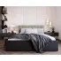 Czarne łóżko z zagłówkiem baranek Berigi 3X