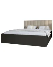 Czarne łóżko z zagłówkiem tapicerowanym boucle 90x200 - Berigi 3X w sklepie Edinos.pl