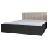 Czarne łóżko nowoczesne z beżowym zagłówkiem Berigi 3X